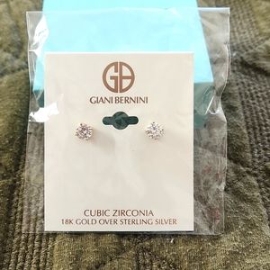 Giani Bernini Cubic Zirconia 18k gold over sterling silver stud earrings